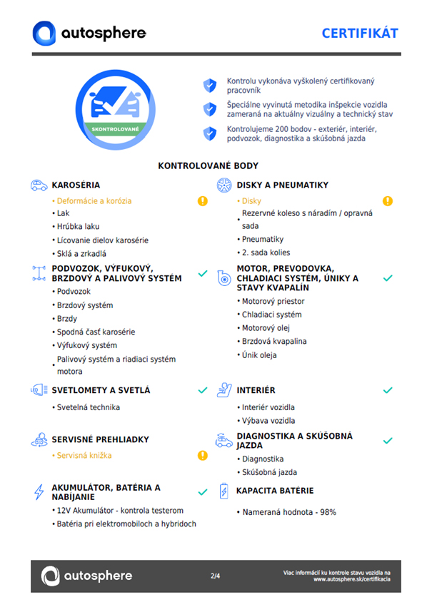 Certifikát Autosphere